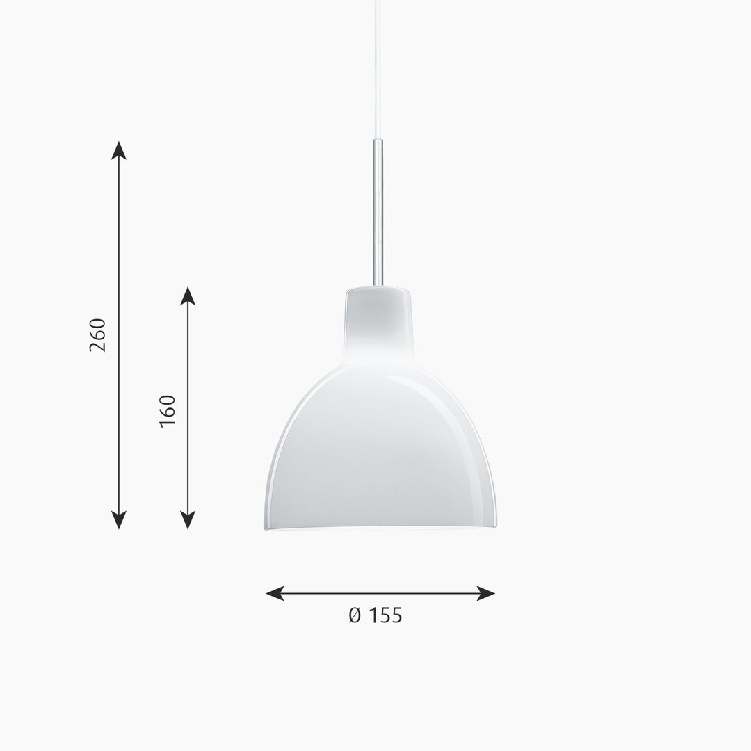 Louis Poulsen Toldbod 155 glas hanglamp afmetingen