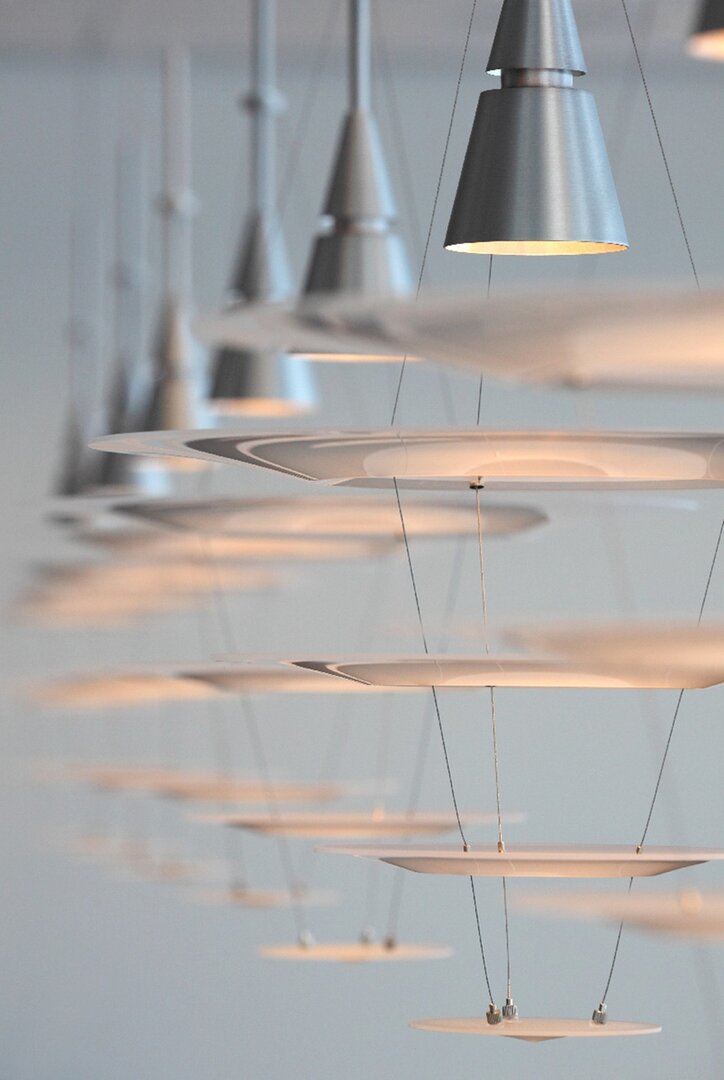 Louis Poulsen Enigma 425 hanglamp geborsteld aluminium