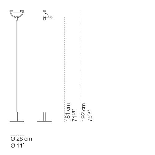 Cini &amp; Nils Graditerra chroom vloerlamp afmetingen
