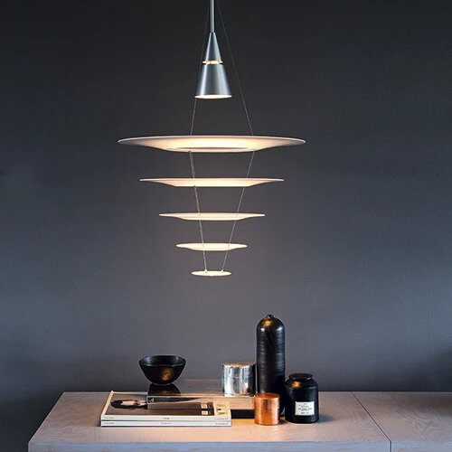 Louis Poulsen Enigma 425 hanglamp geborsteld aluminium
