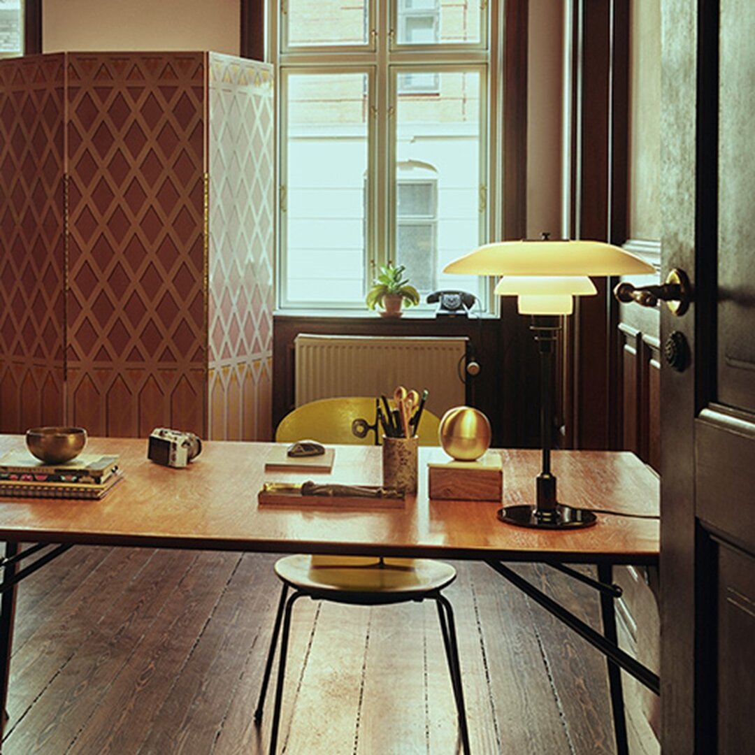Louis Poulsen PH 3,5/2,5 tafellamp / bureaulamp hoogglans verchroomd 