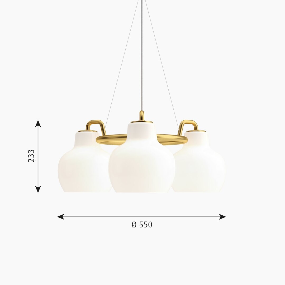 Louis Poulsen VL Ring Crown 3 lampen hanglamp kroonluchter afmetingen