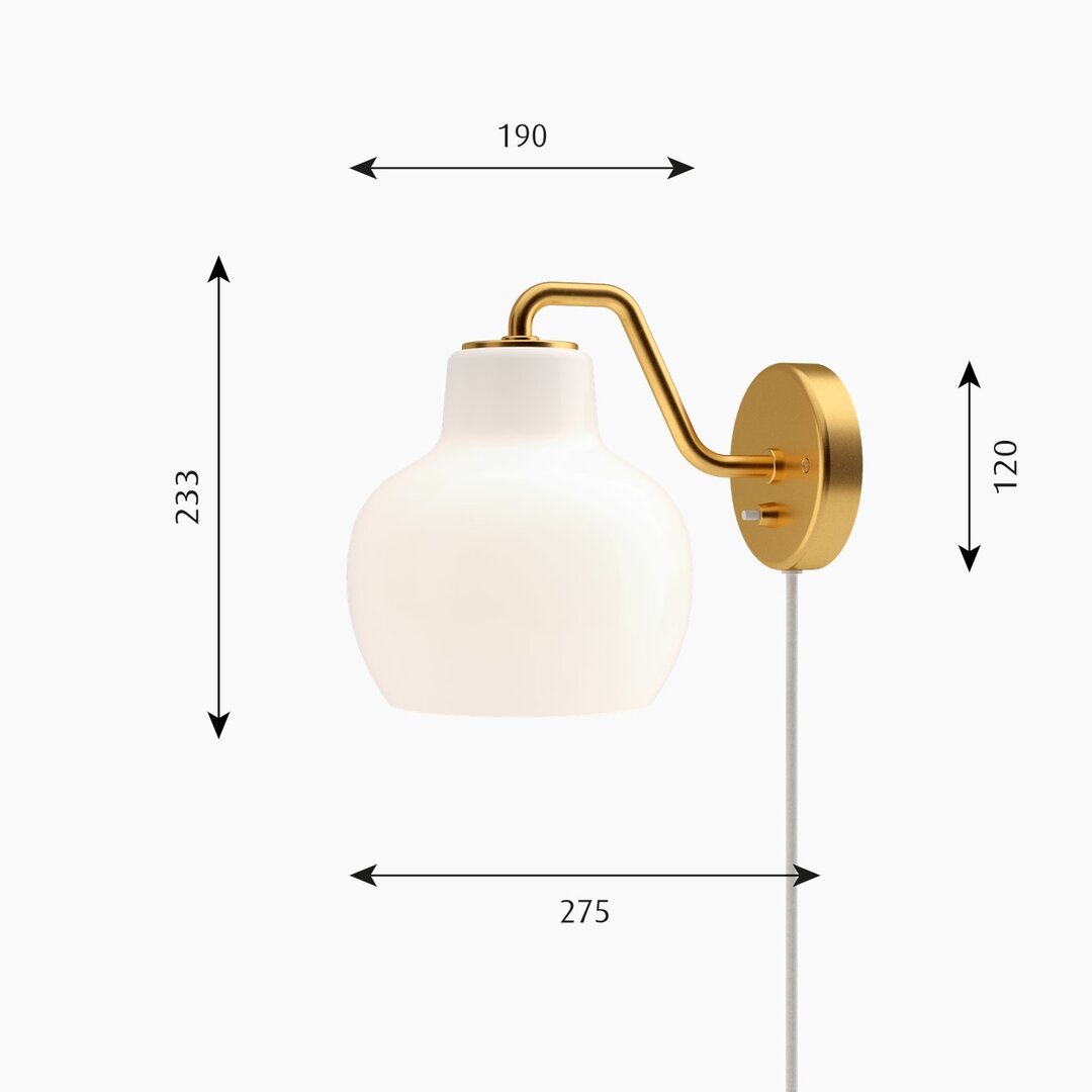 Louis Poulsen VL Ring Crown 1 wandlamp/leeslamp/bedlamp afmetingen