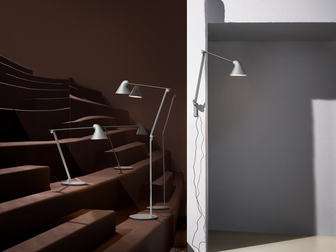 Louis Poulsen NJP wandlamp/leeslamp wit korte arm