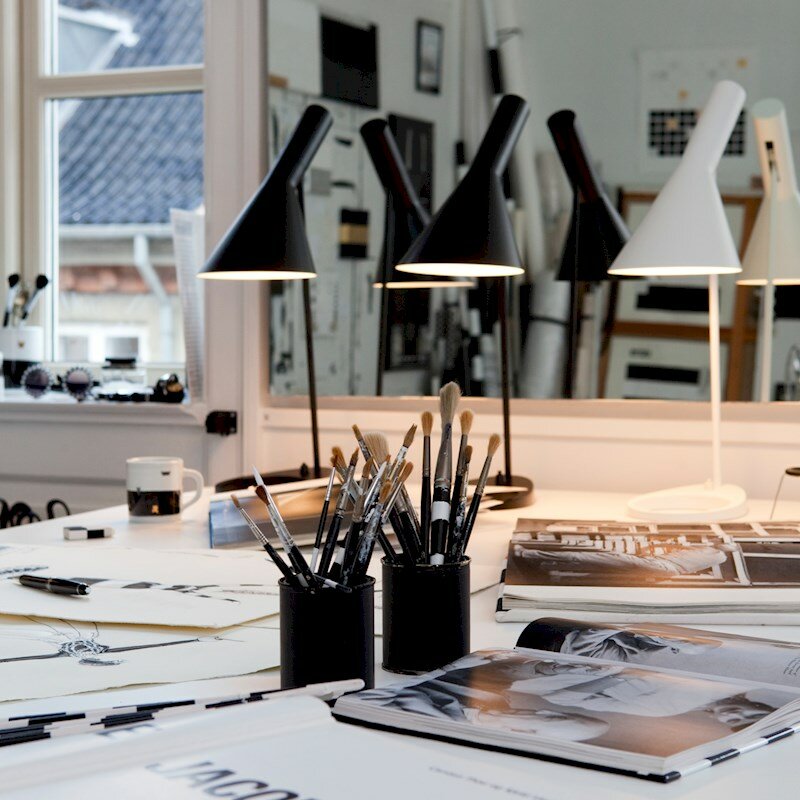 Louis Poulsen AJ wit tafellamp, bureaulamp, leeslamp