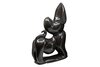 Stenen beeld hond, zwarte serpentijn uit Tengenenge. Beeld van hond uit steen, kunst uit Afrika, Zimbabwe