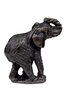 Speksteen beeld olifant zwart uit Zimbabwe. Afrikaanse olifant uit steen.