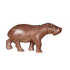 Stenen beeld nijlpaard staand 1 dier, 10 cm hoog, bruin
