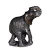 Speksteen olifant beeld dier | 8 cm hoog | zwart