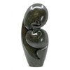 Stenen beeld kissing lover 2 personen, 19 cm hoog, groen