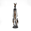 Bronzen beeld moeder met 2 kinderen bruin 38 cm