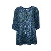 Unikat Artwear kleding blouse 109 blauw/groen