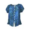Unikat Artwear kleding blouse 184 blauw/groen