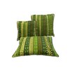 Silkscreen pillow Zimbabwe Stripe Green 