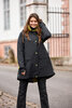 Regn winterjas Isolde zwart, waterdicht, winddicht, en ademend  