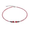 Coeur de Lion Ketting 3044/ /0317 Wave Cube Flow silver-red