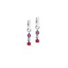 Coeur de Lion oorbellen 3044/ /0317 Wave Cube Flow silver-red