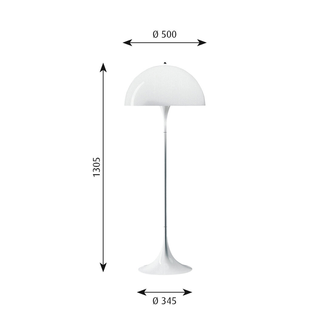 Louis Poulsen Panthella vloerlamp / staande lamp afmetingen