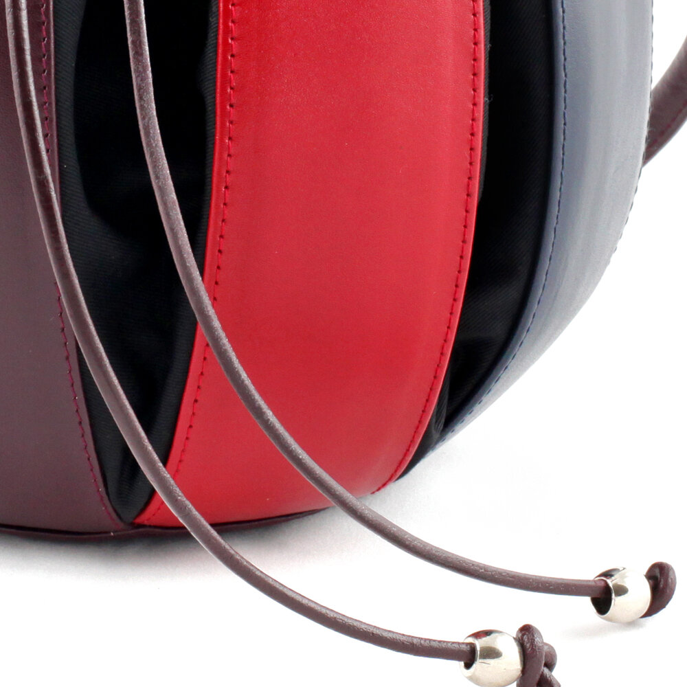 by-Lin sac Tulip classic prune/rouge/bleu/cognac 070314