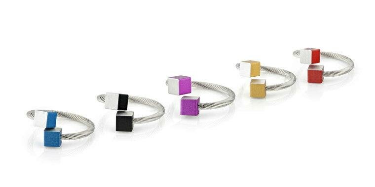 CLIC Rode Ring R4R, kubusjes ring van CLIC sieraden
