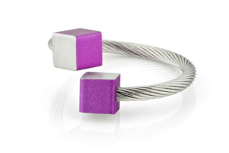 CLIC Paarse Ring R4P, kubusjes ring van CLIC sieraden
