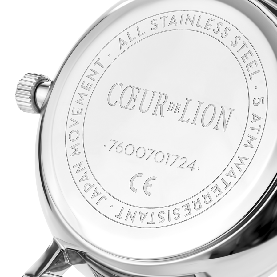 Coeur de Lion Horloge 7610/ /1224 Silver Sunray Lederen band