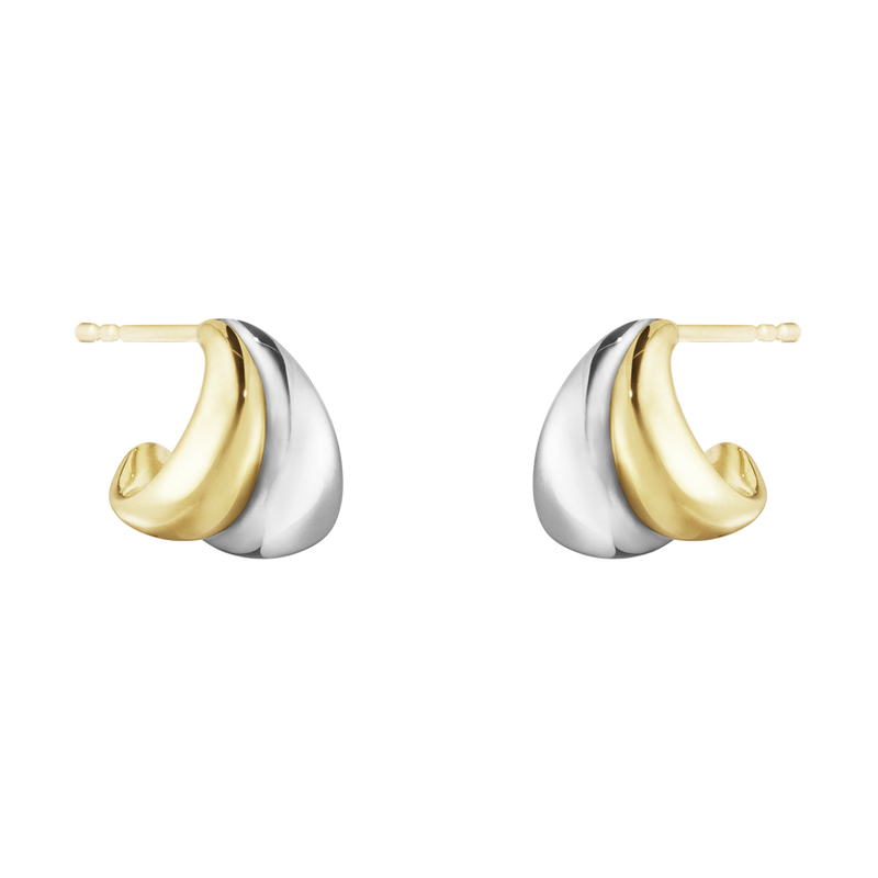 Georg Jensen Curve oorbellen 501A zilver/goud
