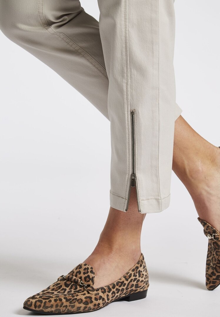 Laurie broek, model Piper Regular Cropped basis katoen sand 22465-25107