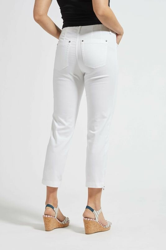Laurie broek, model Piper Regular Cropped basis katoen wit 22465-10100