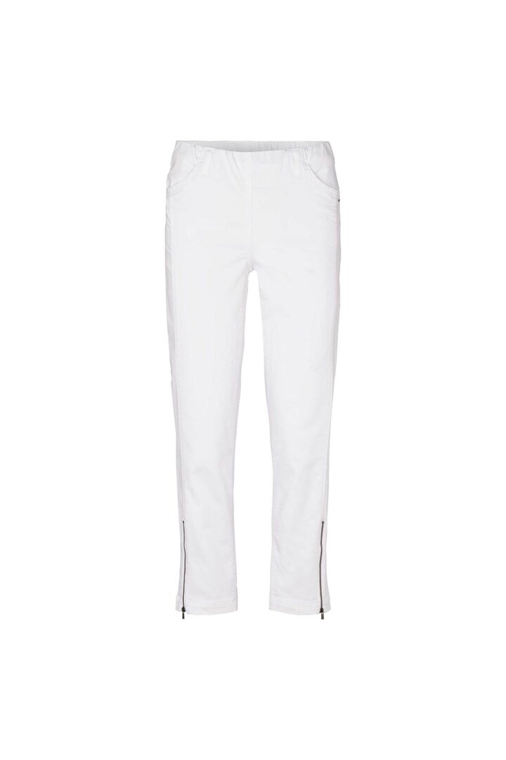 Laurie broek, model Piper Regular Cropped basis katoen wit 22465-10100