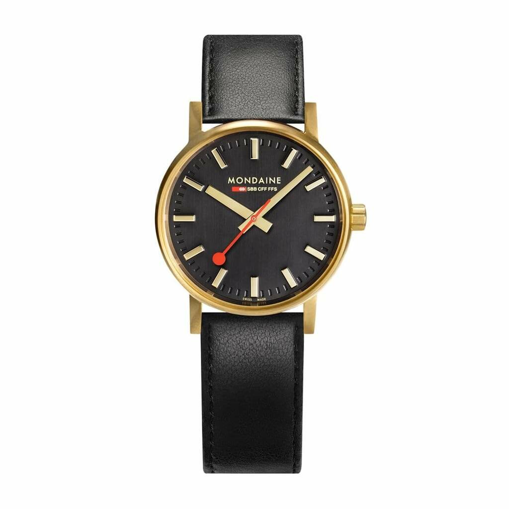 Mondaine Horloge evo2 goud/zwart 30 mm.