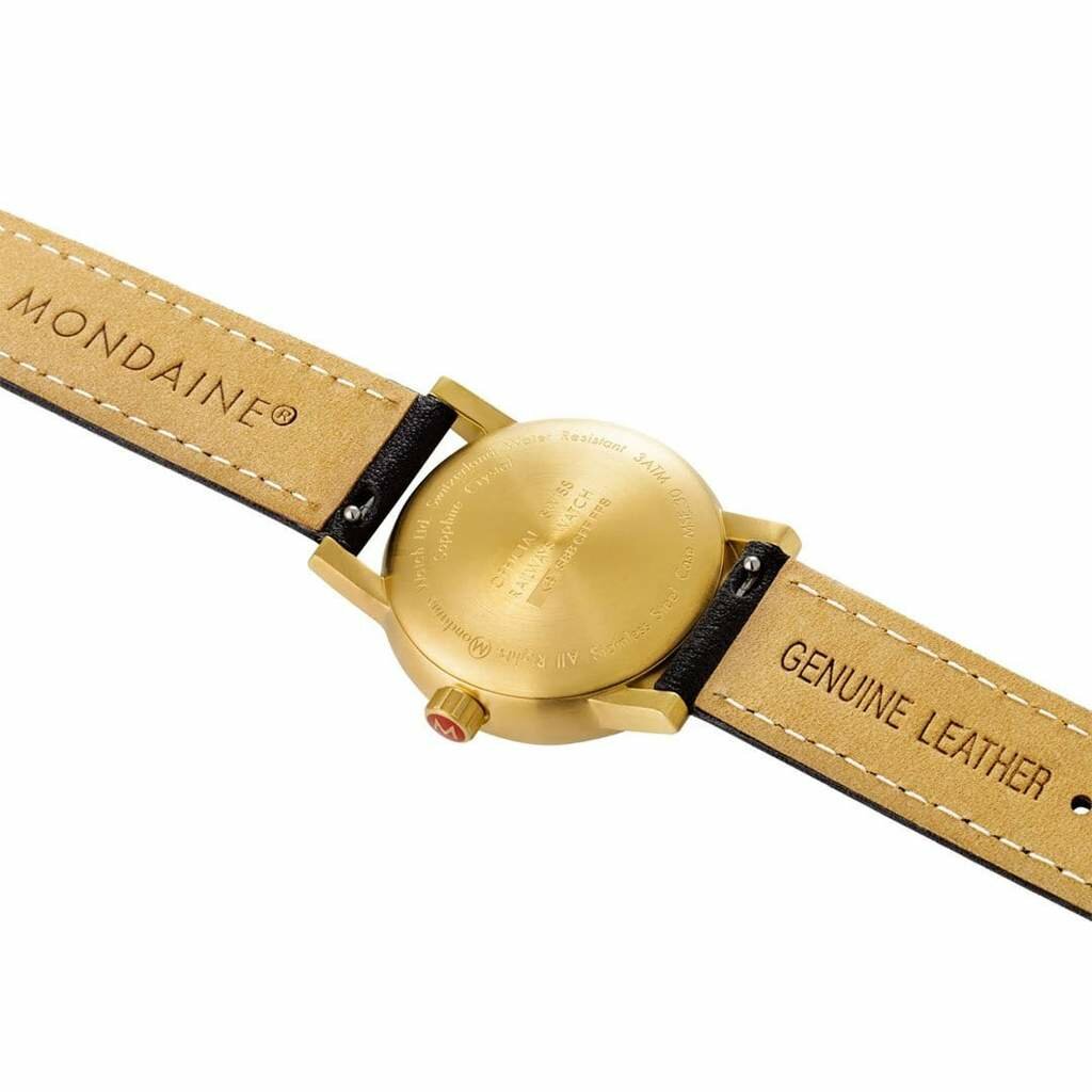 Mondaine Horloge evo2 goud/zwart 30 mm.