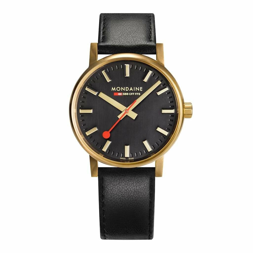Mondaine black & gold tone 2025 watch