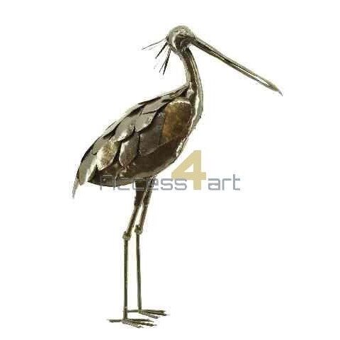 Metalen vogel, lepelaar staande vogel. Tuinvogel uit Zimbabwe. Birds of Zimbabwe metalen vogels in tuin uit Afrika.