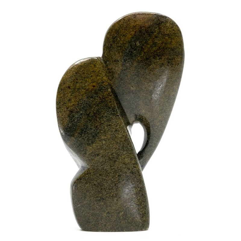 Stenen beeld olifant abstract 1 dier, 16 cm hoog, bruin