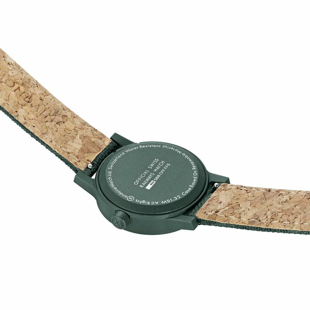 Mondaine Essence 32 mm groen horloge dames