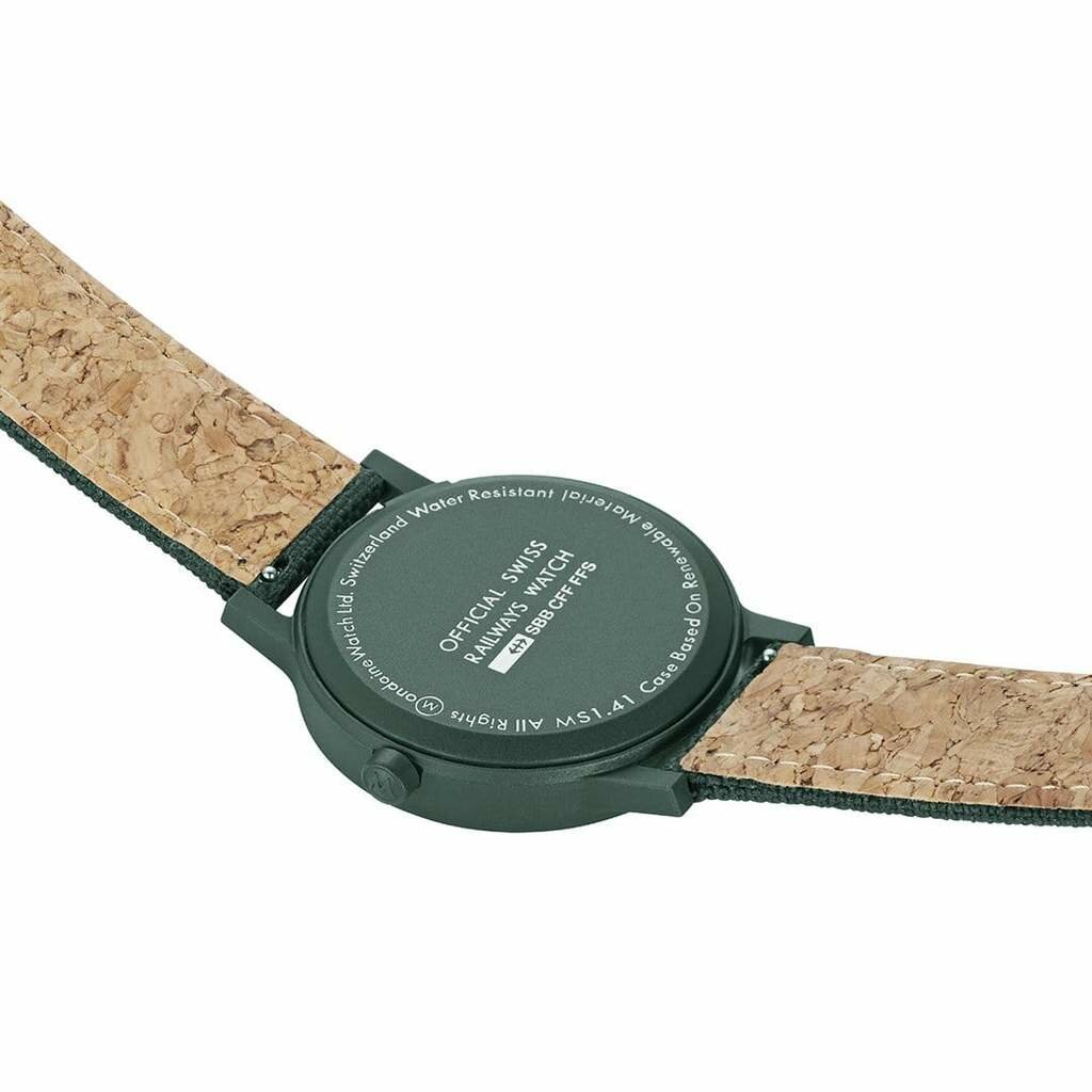 Mondaine Essence 41 mm groen horloge dames