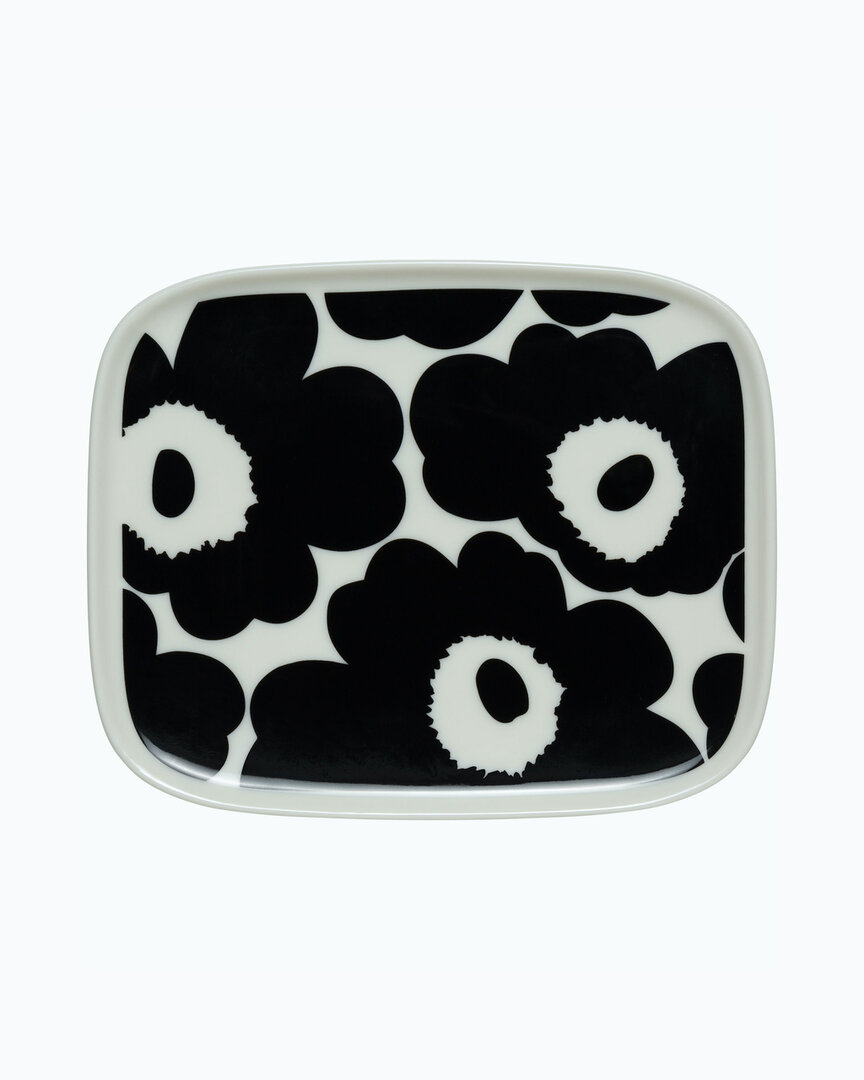 Marimekko servies Oiva bord 15x12 cm zwart