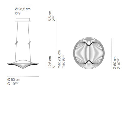 Cini &amp; Nils Sestessa Sospesa wit hanglamp dimbaar afmetingen