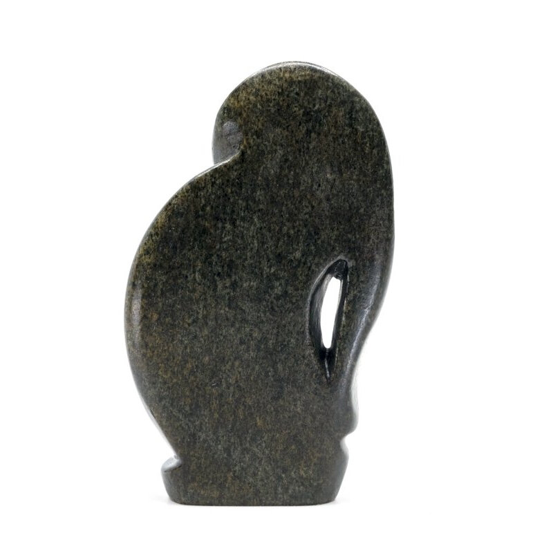 Stenen beeld olifant abstract 1 dier, 11 cm hoog, groen