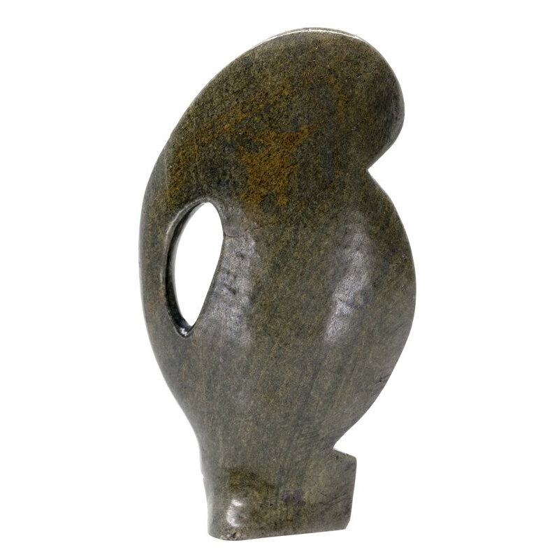 Stenen beeld olifant abstract 1 dier, 25 cm hoog, groen