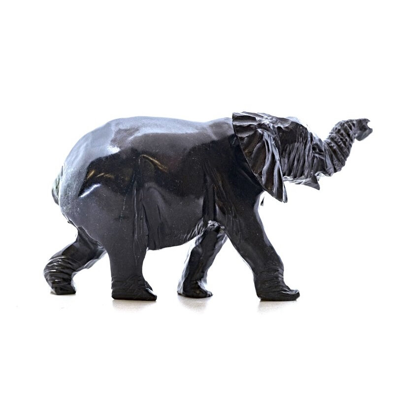 Stenen beeld olifant springstone 1 dier, 8 cm hoog, zwart
