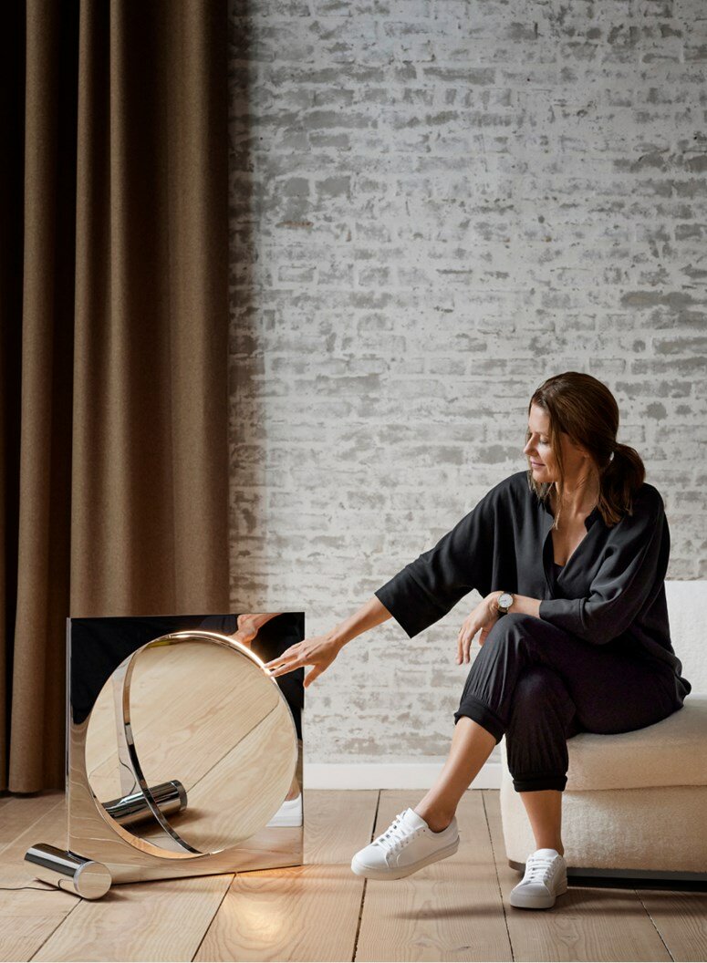 Louis Poulsen Moonsetter staande lamp/vloerlamp chroom/wit Anne Boysen