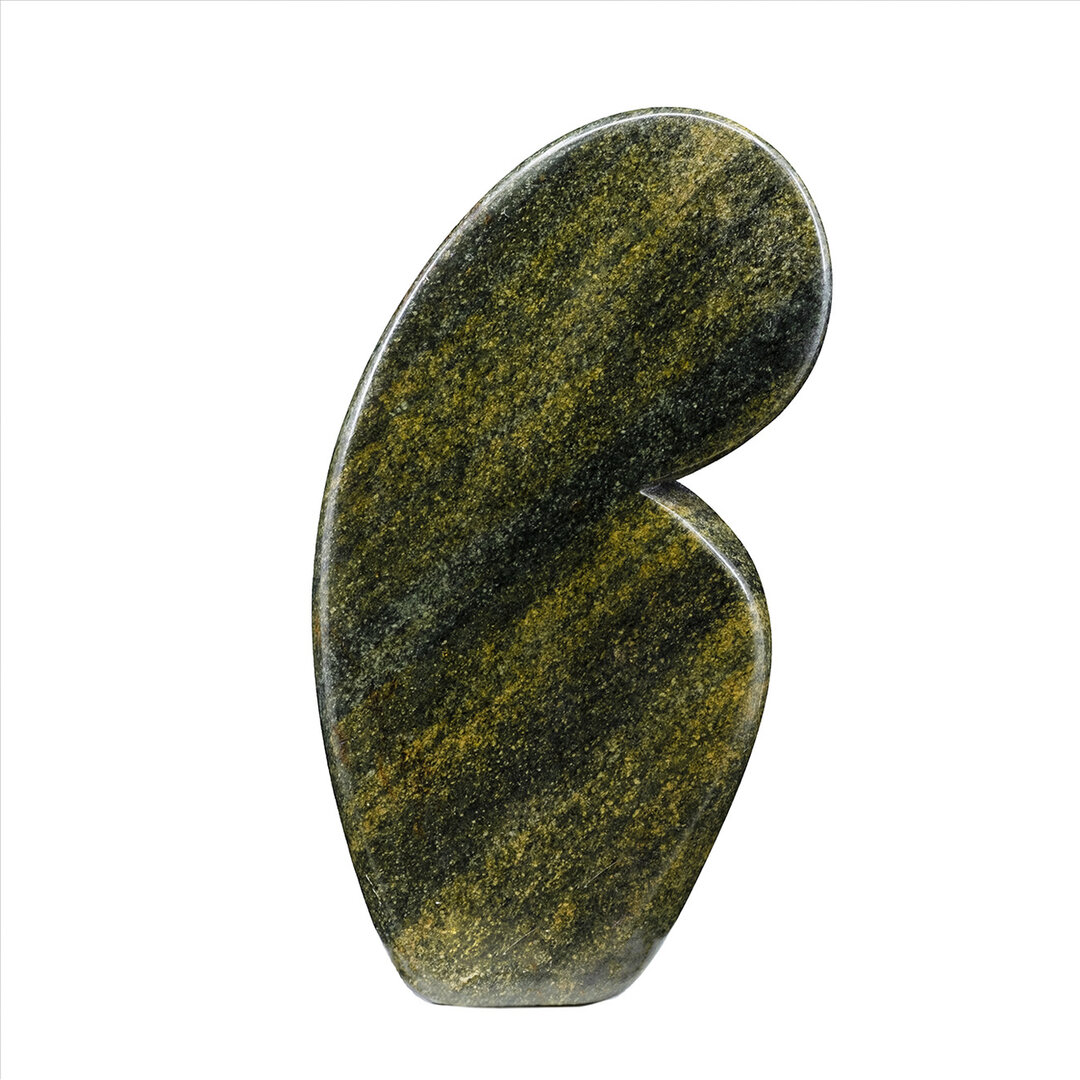 Stenen beeld kissing lover 2 personen | 15 cm hoog | groen