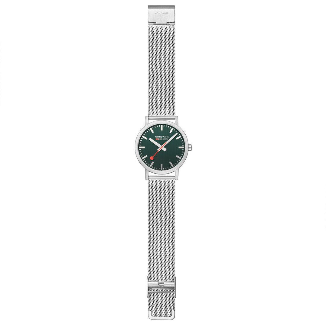 Mondaine Horloge Classic 40 mm mat groen milanees De Blaker exclusief