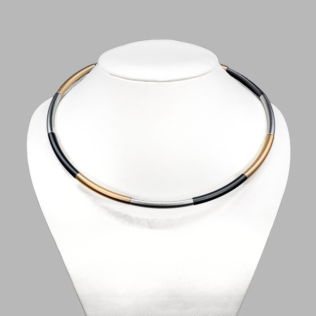 Step by Step ketting 600513 met aluminium staafjes goud