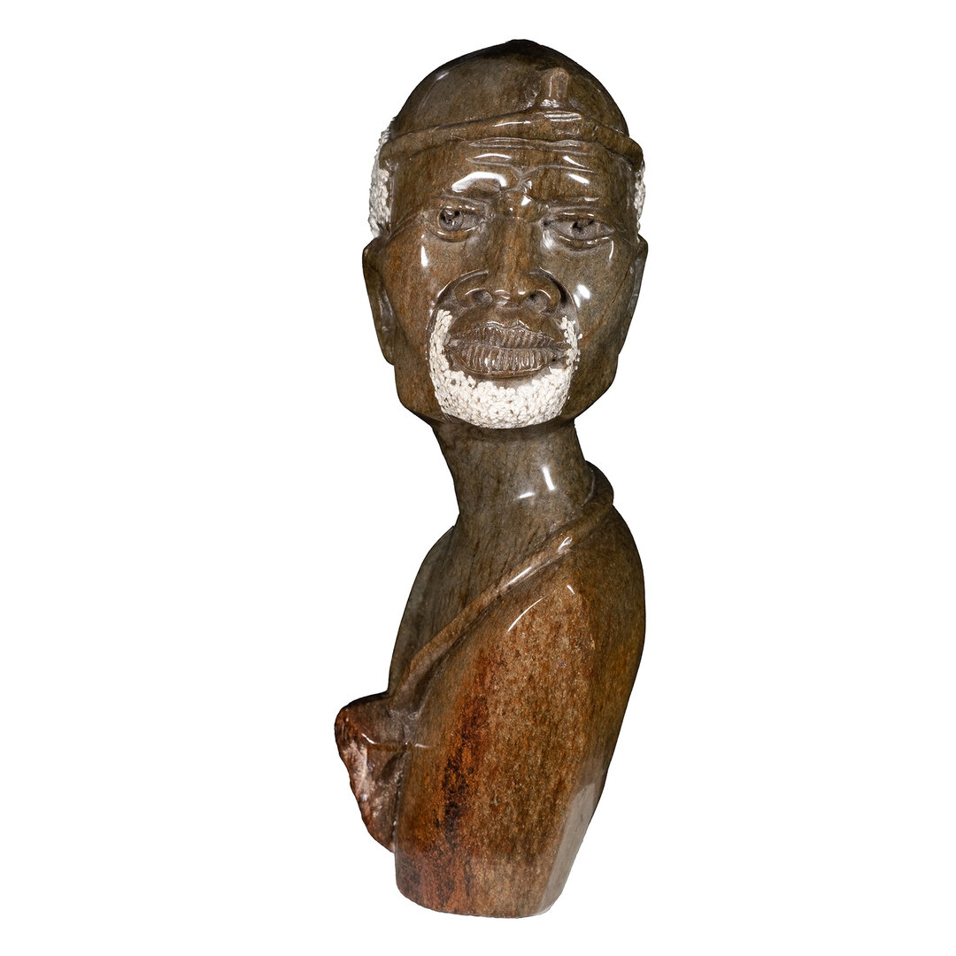Beeld hoofd steen wijze man. Stenen kunst uit Afrika