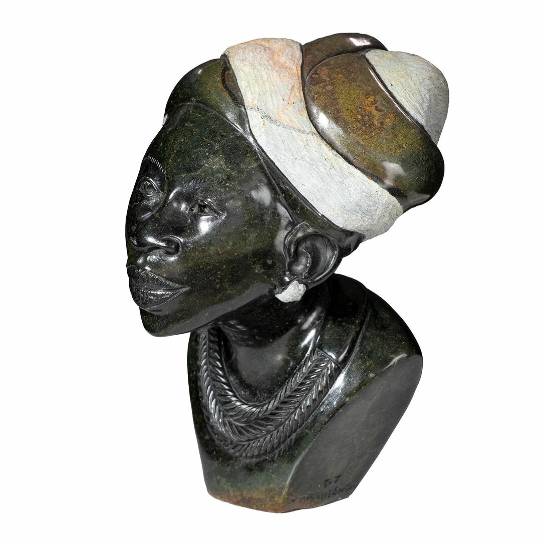 Beelden Afrikaanse hoofden set steen opa en oma. Stenen kunst uit Afrika