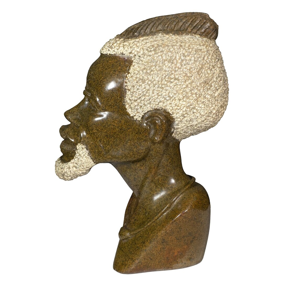 Beeld hoofd steen wijze man. Stenen kunst uit Afrika