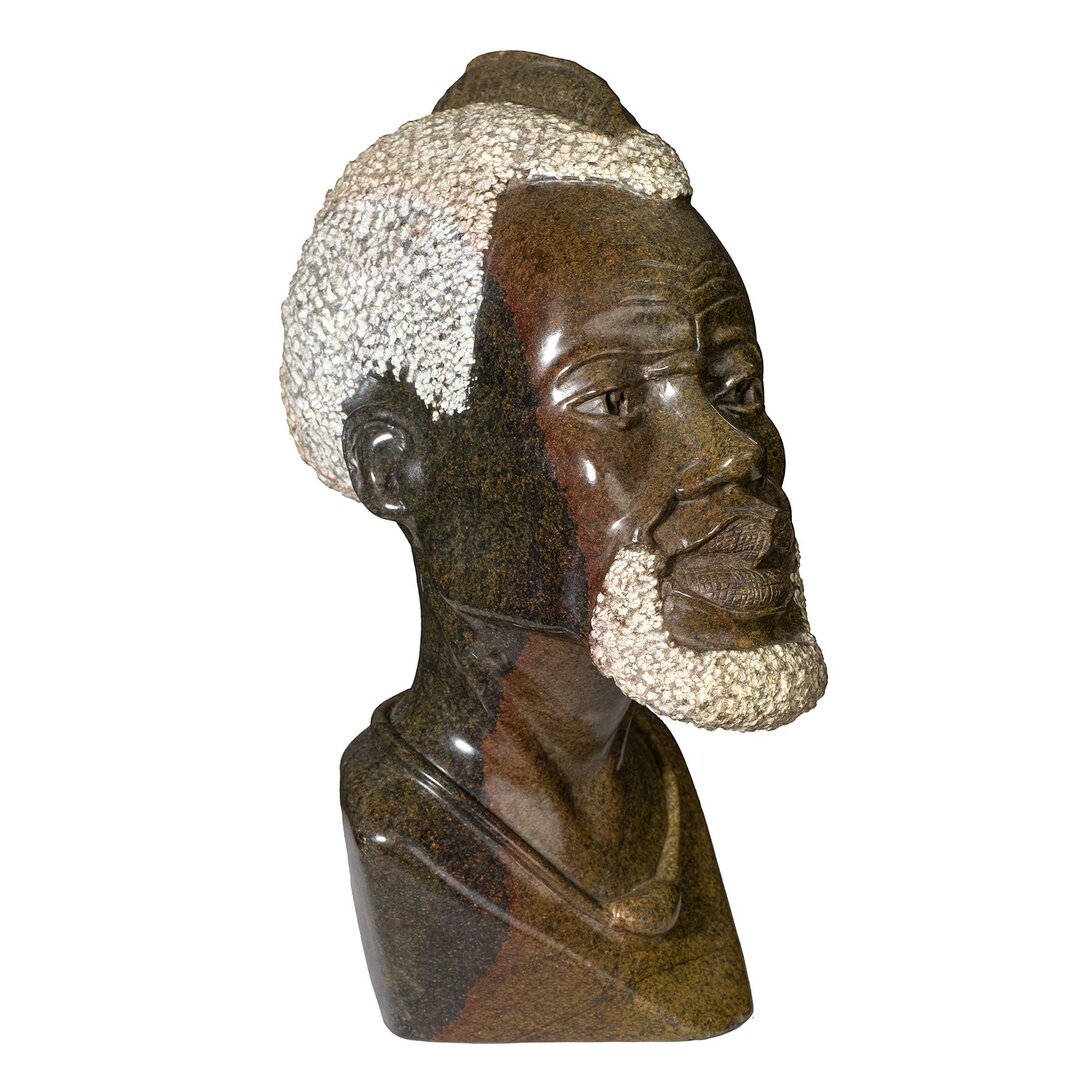 Beeld hoofd steen wijze man. Stenen kunst uit Afrika